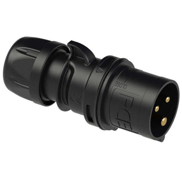 CEE-plug 16A 3p 6h IP44/IP54 SHARK black